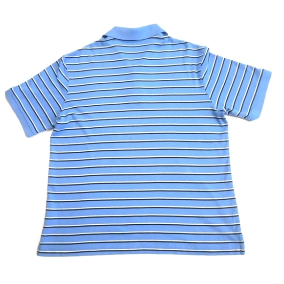 Lands End Polo Blue Striped Shirt Large - Picture 2 of 2